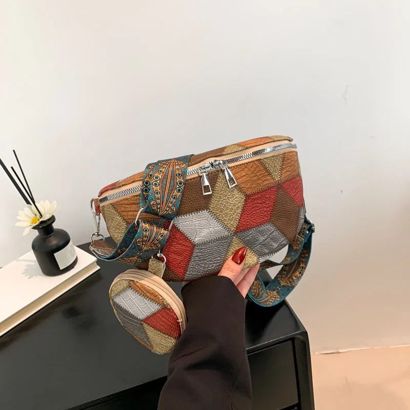 

Fashion Small Crossbody Bag Handbags Contrast Color Women Shoulder Bag Solid Color Chest Bag Winter Purse 2024 Dumpling bag