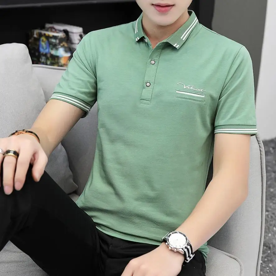 

2023HOT 2020 New Summer Men Polo Shirt Men Business & Casual Solid Male Polo Shirt Short Sleeve Breathable Polo Cotton Shirts