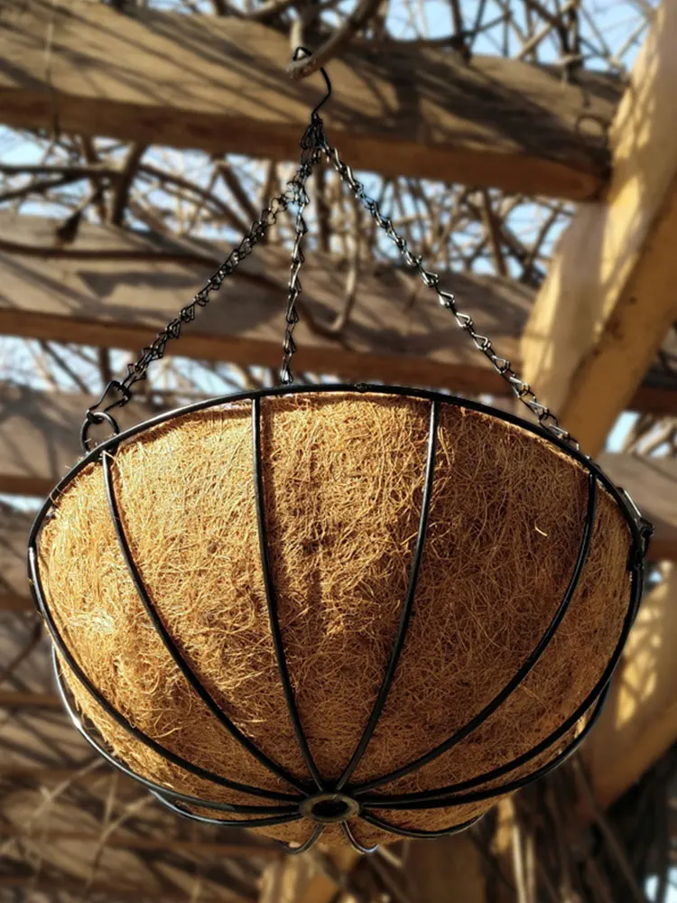 

Plant Pots Hanging Coconut Vegetable Flower Pot Iron Art Garden Flower & Planters Pots Basket Liners Planter Garden Decor