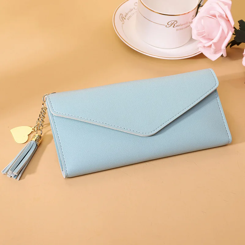 Trendy Fashion Tassel Long Women's Purse PU Leather Wallet Functional Card Holder Clutches Zipper Female Pocket