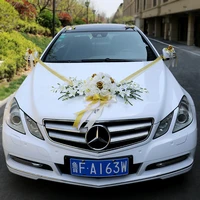 new artificial flower wedding car decoration kit romantic silk rose peony flower valentines day gift party festive car flower
