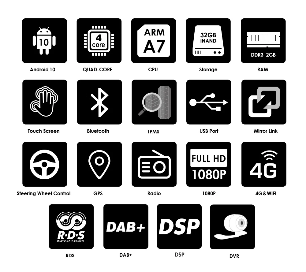 Автомагнитола 2 Din на Android 10 универсальная мультимедийная стерео-система с DVD GPS