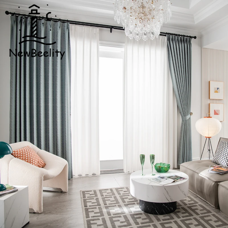 

Light Luxury High Precision Jacquard Blackout Curtains High-end Curtains for Living Dining Room Bedroom