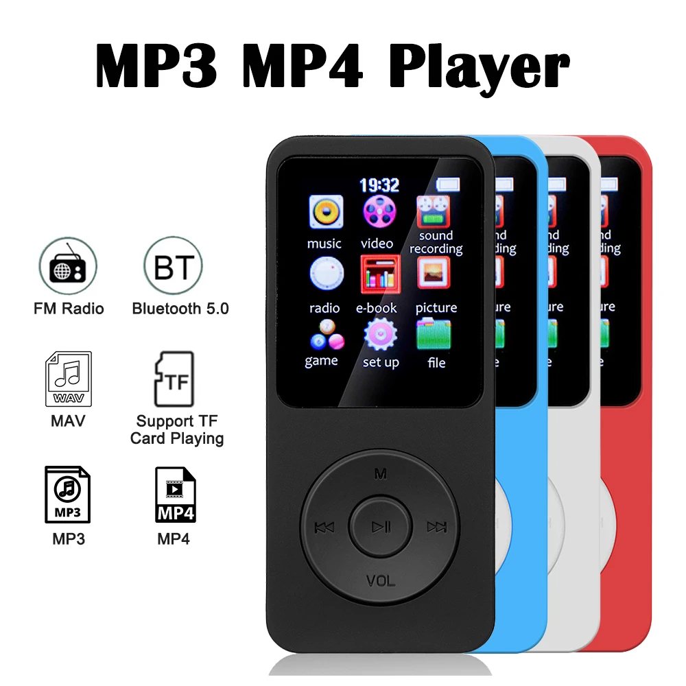 

Мини mp3-плеер с цветным экраном 1,8 дюйма, Bluetooth, электронная книга, спортивный MP3 MP4 FM-радиоприемник, студенческие музыкальные плееры для Win8/XP/VISTA