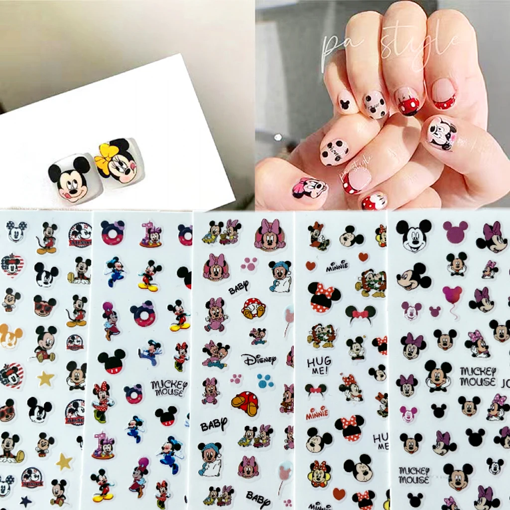 1 лист наклеек для ногтей милые Мультяшные детские наклейки серии Микки Маус