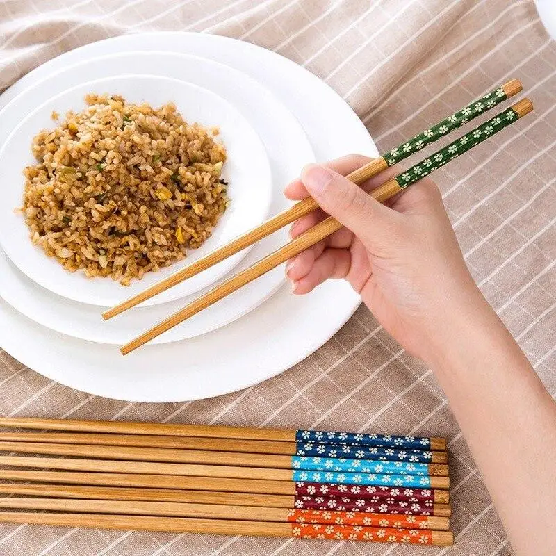 

1 Pairs Handmade Bamboo Natural Wood Chopsticks Chinese Food Tableware Chop sticks