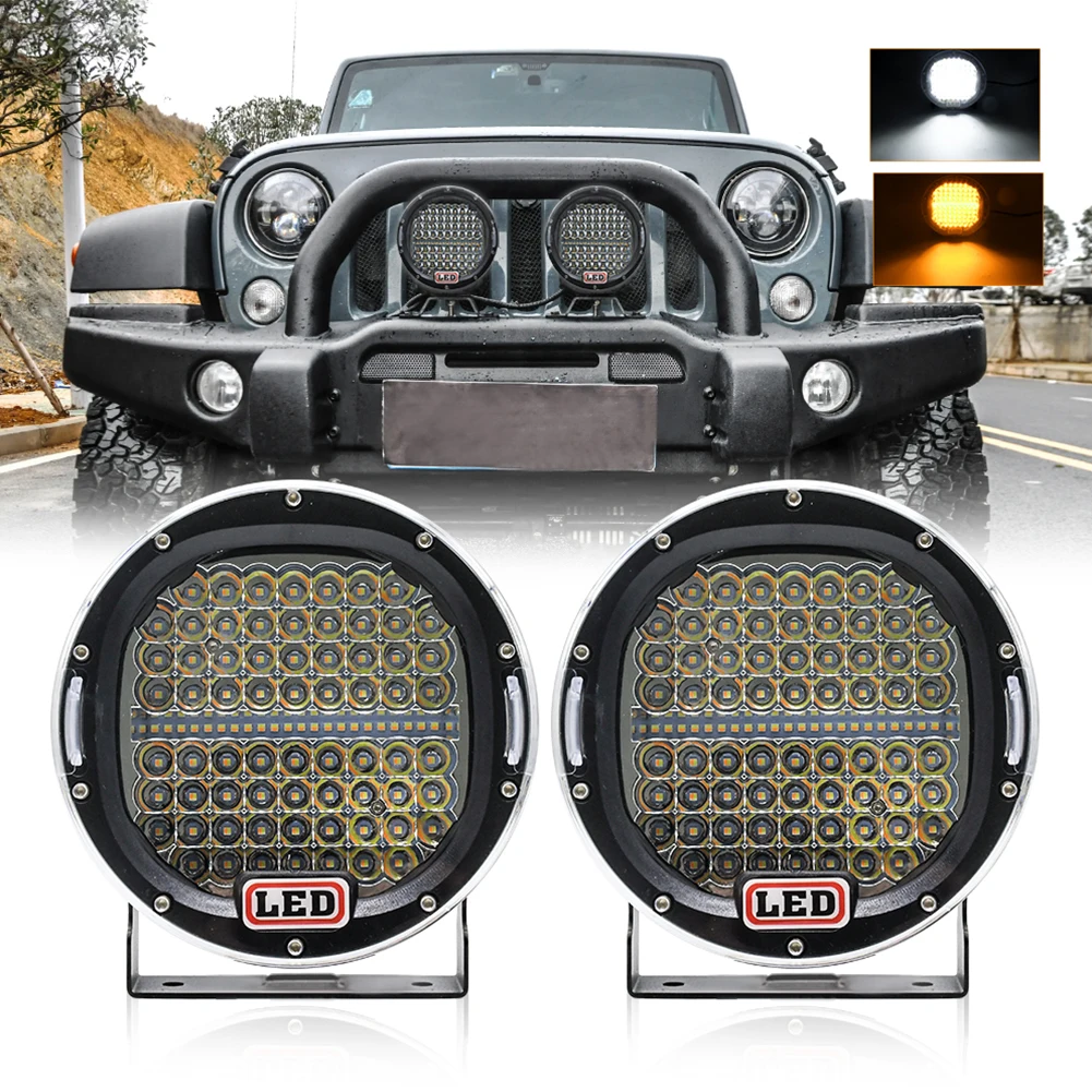 

7-дюймовая круглая фотолампа + противотуманная фара для внедорожника для Jeep, универсальные автомобильные фары, аксессуары для рабочего освещения