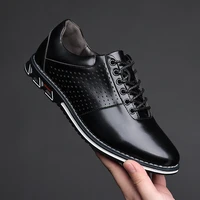lace up mens casual leather shoes no slip men trendy business shoes wear resisting chaussures homme schuhe herren mens sneakers