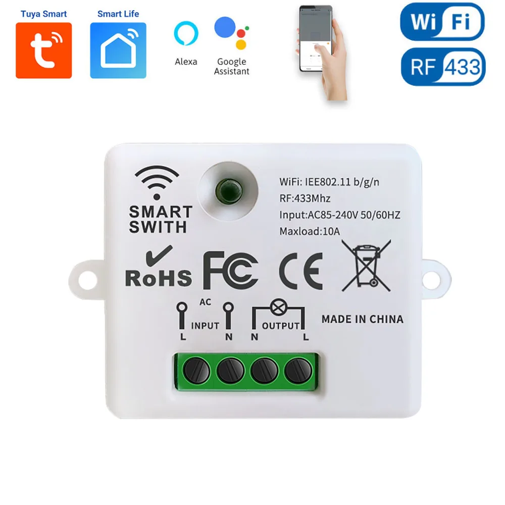 

Смарт-выключатель Tedeligo Wi-Fi RF 433МГц