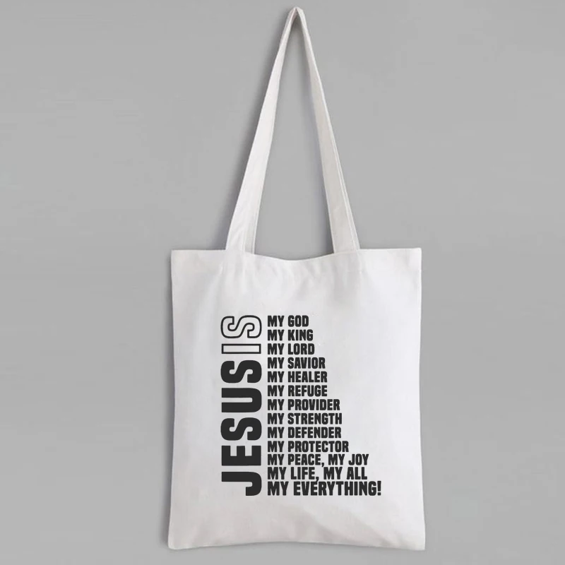 

Christian Canvas Bag Christian Gift 2021 Jesus Is My All My Everything My God Shopping Bags Jesus Canvas Bags Fashion