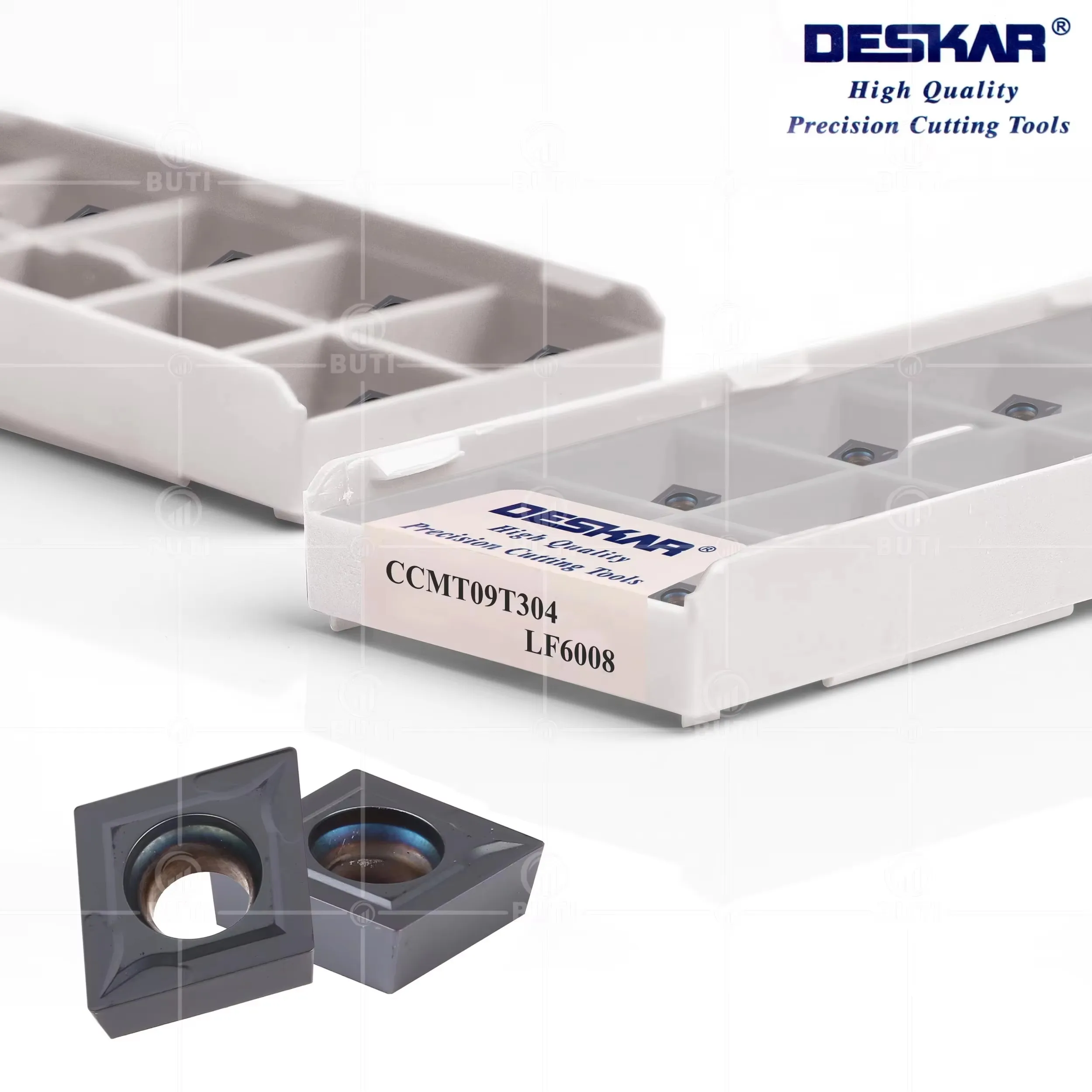 Фото DESKAR 100% оригинальные токарные лезвия CCMT09T304 CCMT09T308 LF6008 Токарный станок с числовым управлением Твердосплавные вставки Режущие инструменты Материал №2