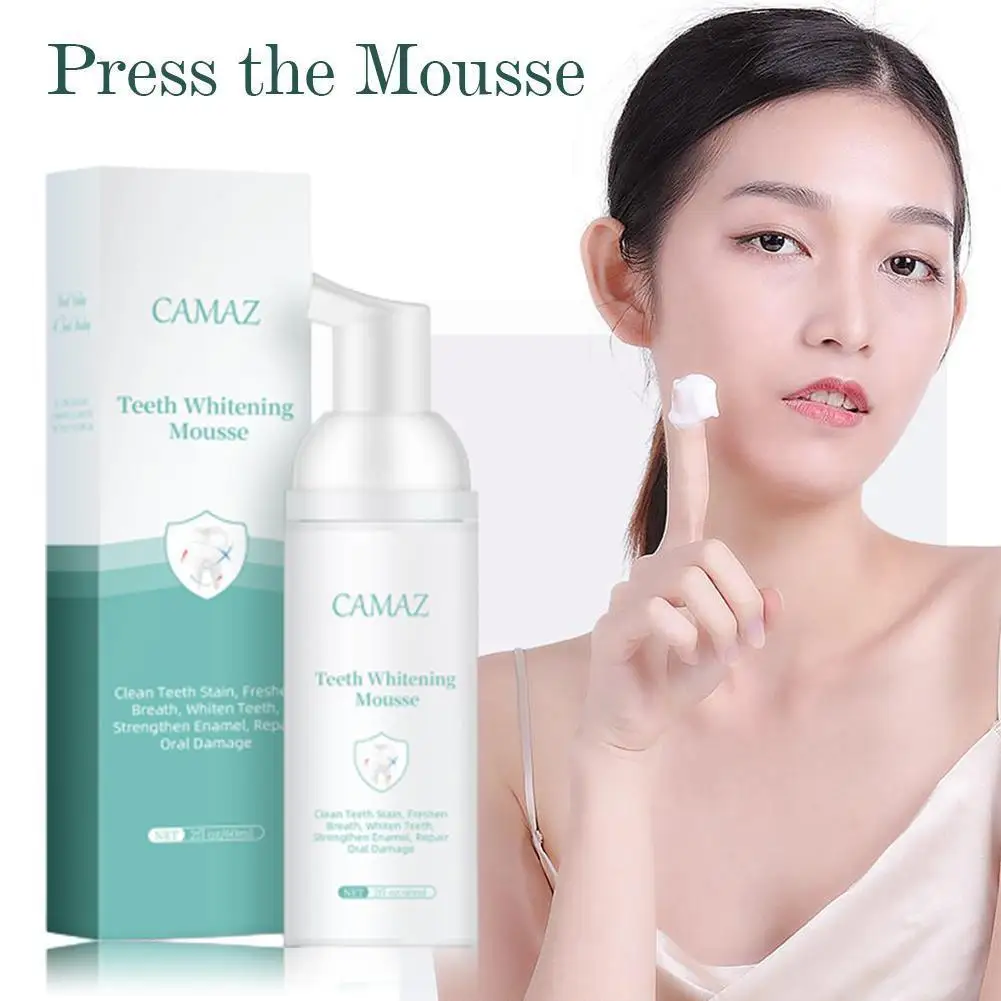 

60ml Press The Toothpaste Mousse Cleaning Teeth Remove Teeth Stains Toothpaste Tooth Hygiene Foam Toothpaste Whitening Foam Q2z6