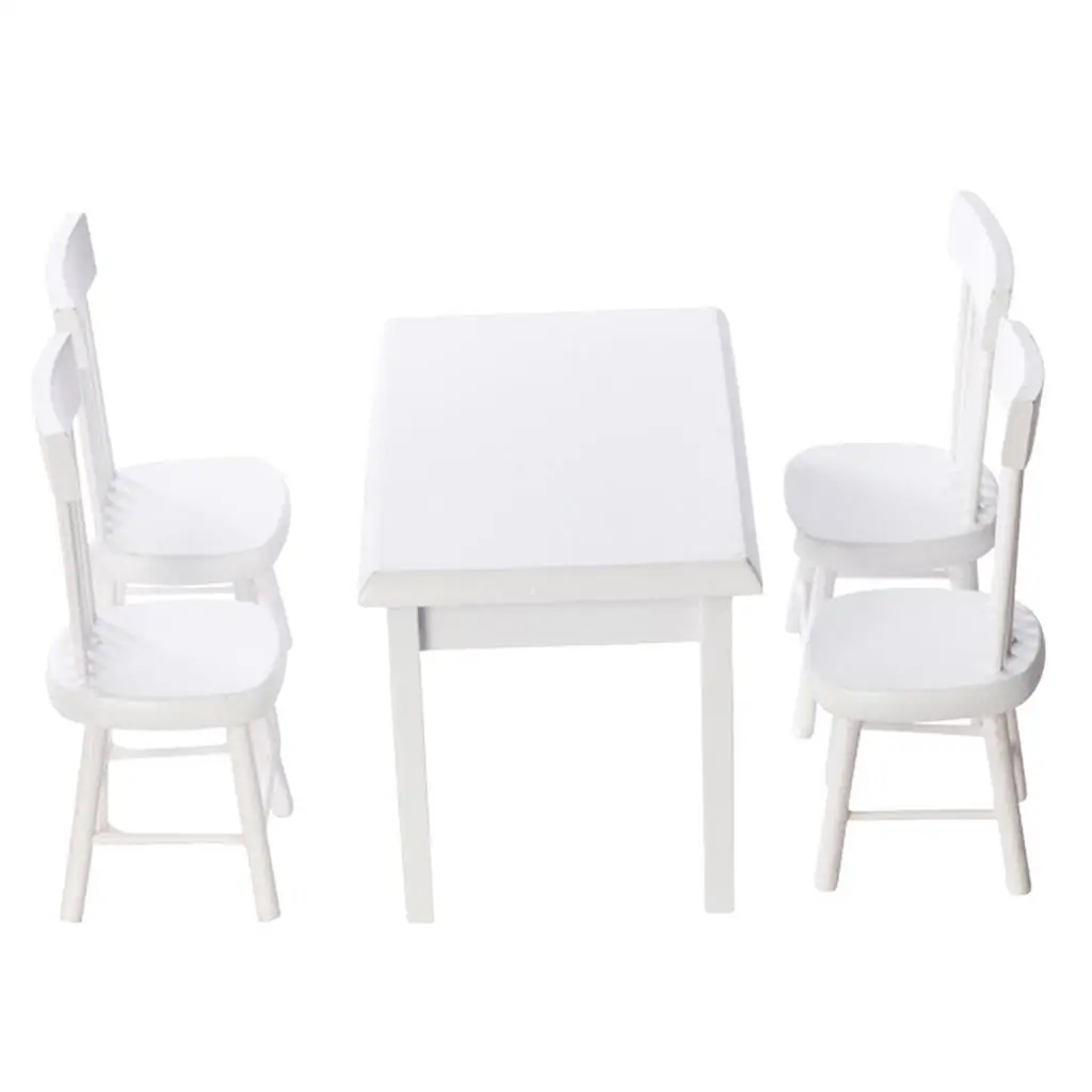 

1:12 Dolls House Miniature Mini Dining Table & Chairs Sets Furniture Model