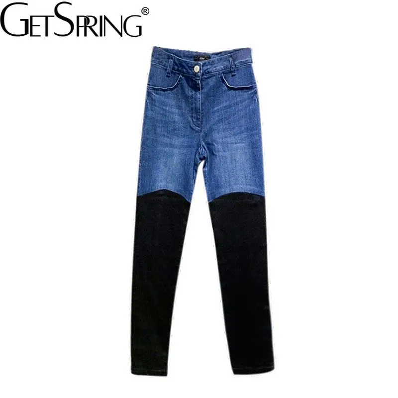 

Getsring женские джинсы 2022 весенние модные новые джинсовые брюки в стиле пэчворк стандартные прямые поставки оптовые длинные брюки Бесплатная ...