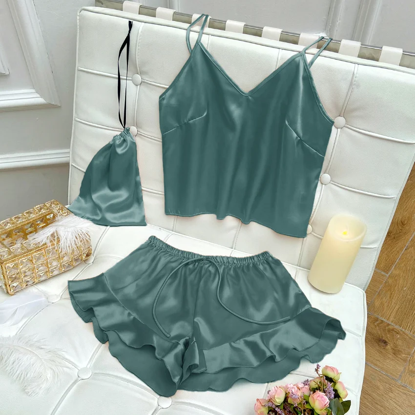 

Fashion Sexy Camisole Small Vest Shorts Women Casual Pajamas Women Home Clothes Set conjuntos para mujeres 2 piezas Women's suit