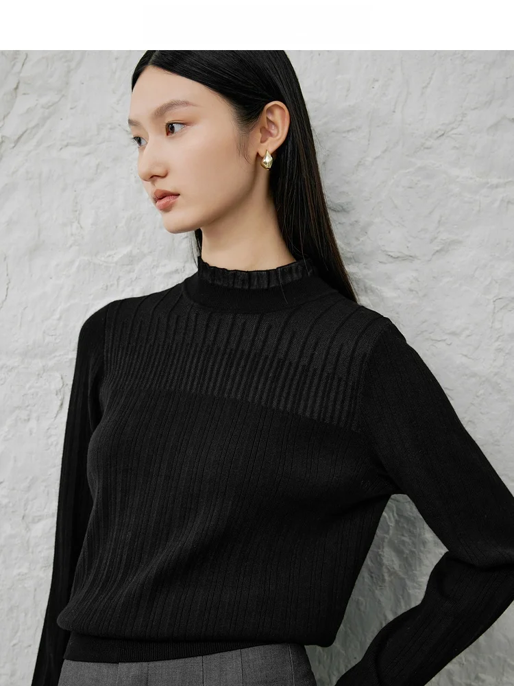 Desenis 2024 осенний пригородный рукав темпераментный облегающий топ с плечами и