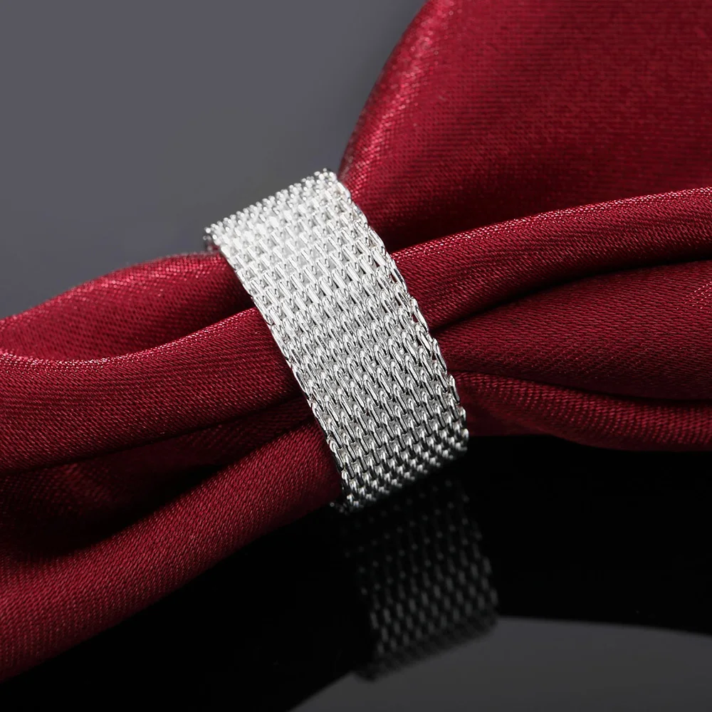 

Weave Woman Rings 925 Stamp Silver Color Wedding Ring Vintage Luxury Designer Jewelry For Women Accesories Free Shipping