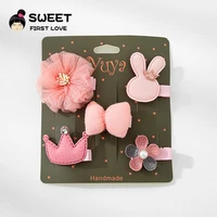 5pcs cute children hair clip set korean hair accessories for girls headwear bow flower animal hairpins cartoon headdress gifts