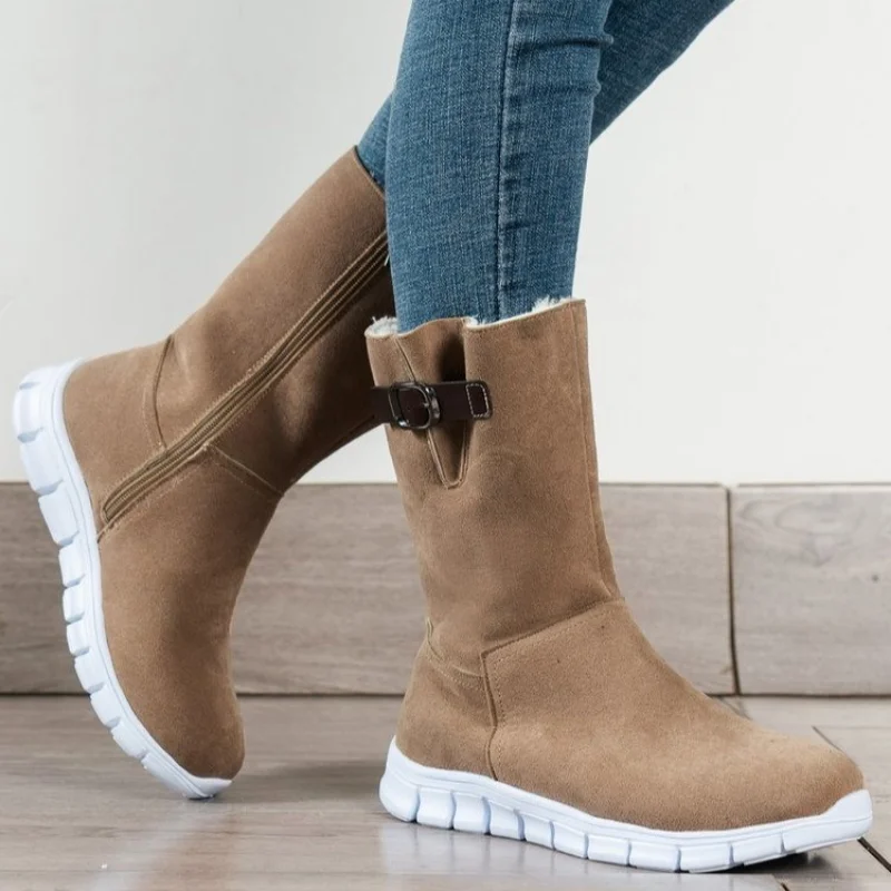 Women's Ankle Boots Autumn and Winter New Women's Shoes 2023 Solid Color Flat Shoes Women's Outdoor Fashion Casual Side Zipper