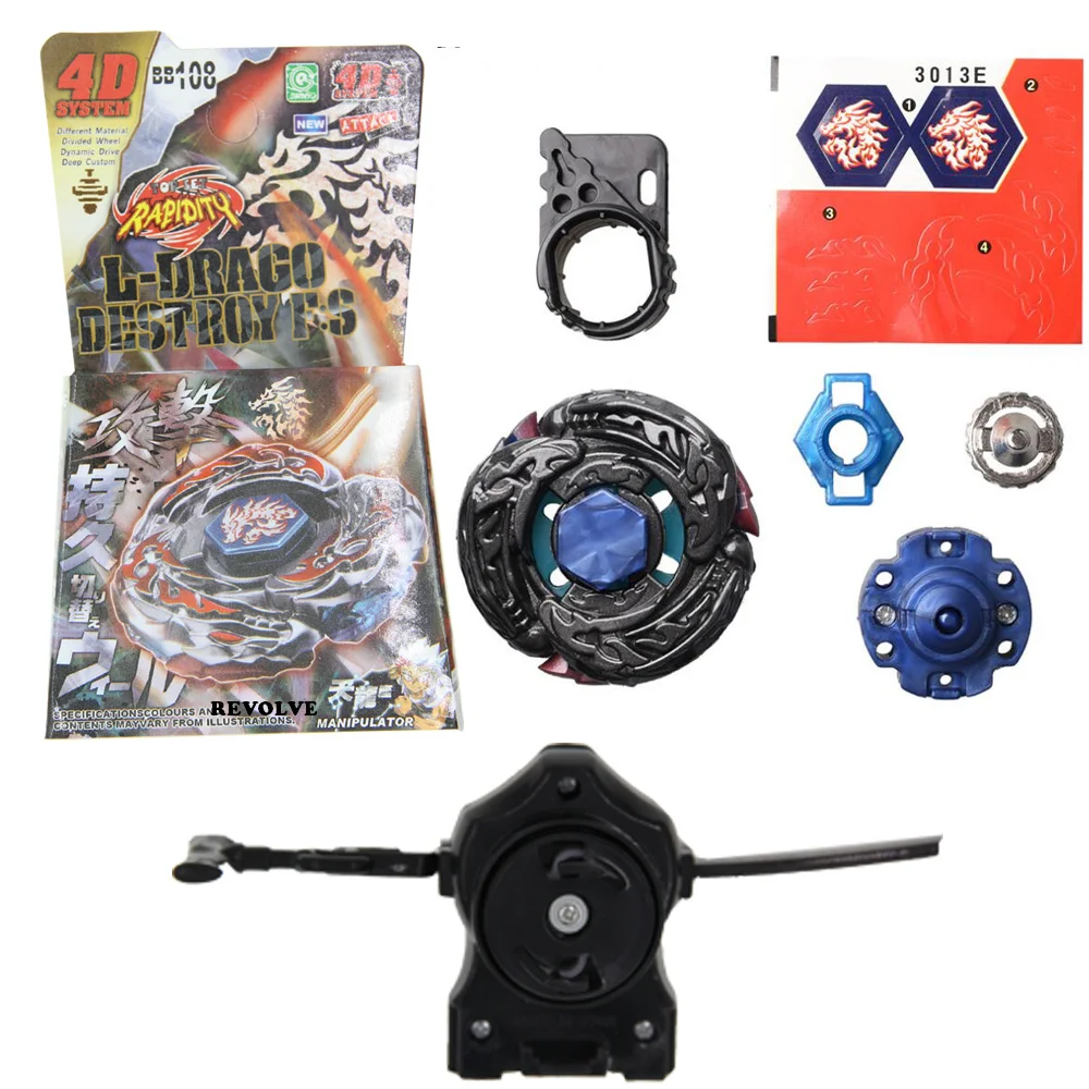 Фото B-X TOUPIE BURST BEYBLADE wyvron w3 Fang Leone 130W2D BB106 Простая упаковка + черный пусковой механизм с вытяжной леской №4