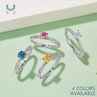mezze four prong setting 1 0ct moissanite rings 925s 18k plated white gold lab diamond engagement original jewelry for women