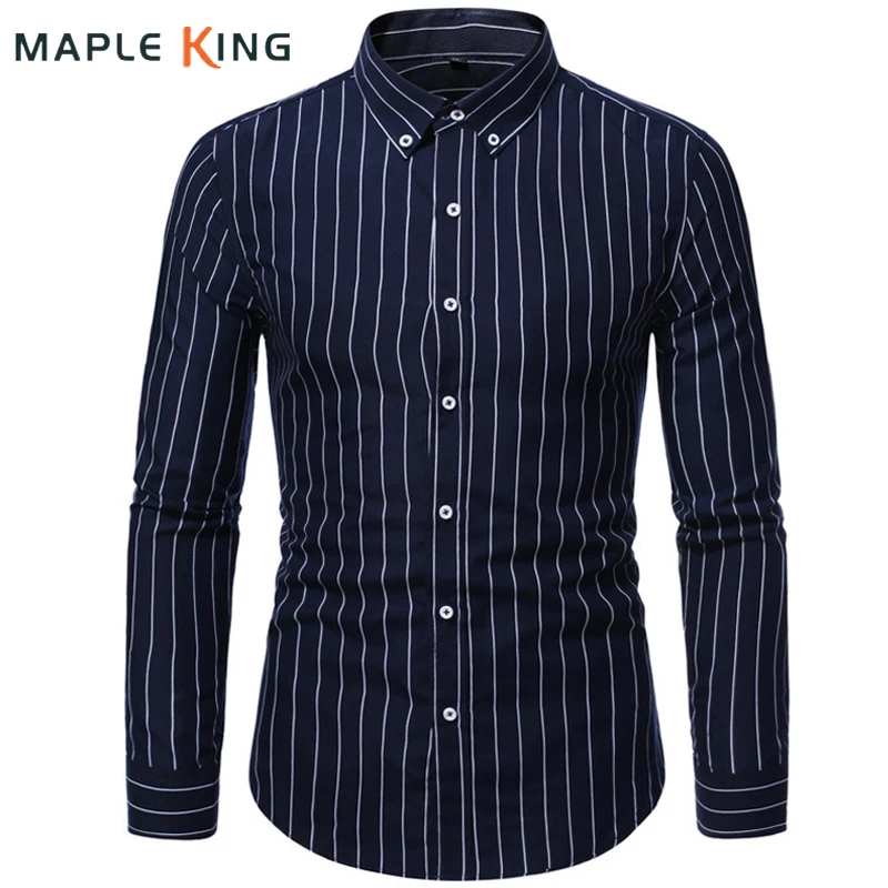 

Striped Dress Shirts For Men Clothing Chemise Homme De Luxe 2022 Long Sleeve Social Business Office Button Shirt Blusa Masculina