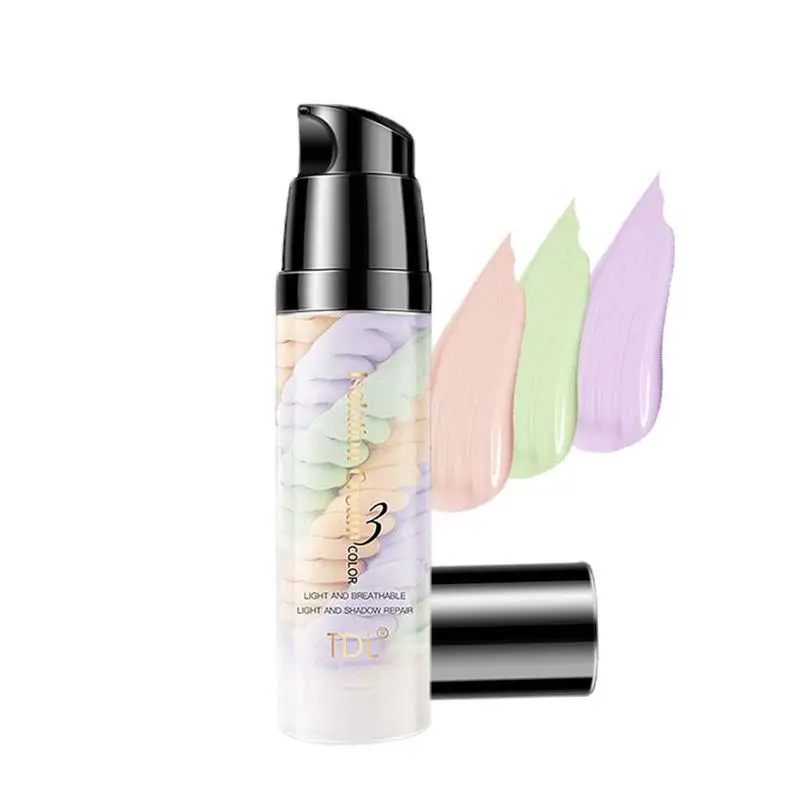 

Three Colors Liquid Concealer Mixed Isolation Lotion Makeup Invisible Pore Moisturizing Skin Face Primer Base Foundation