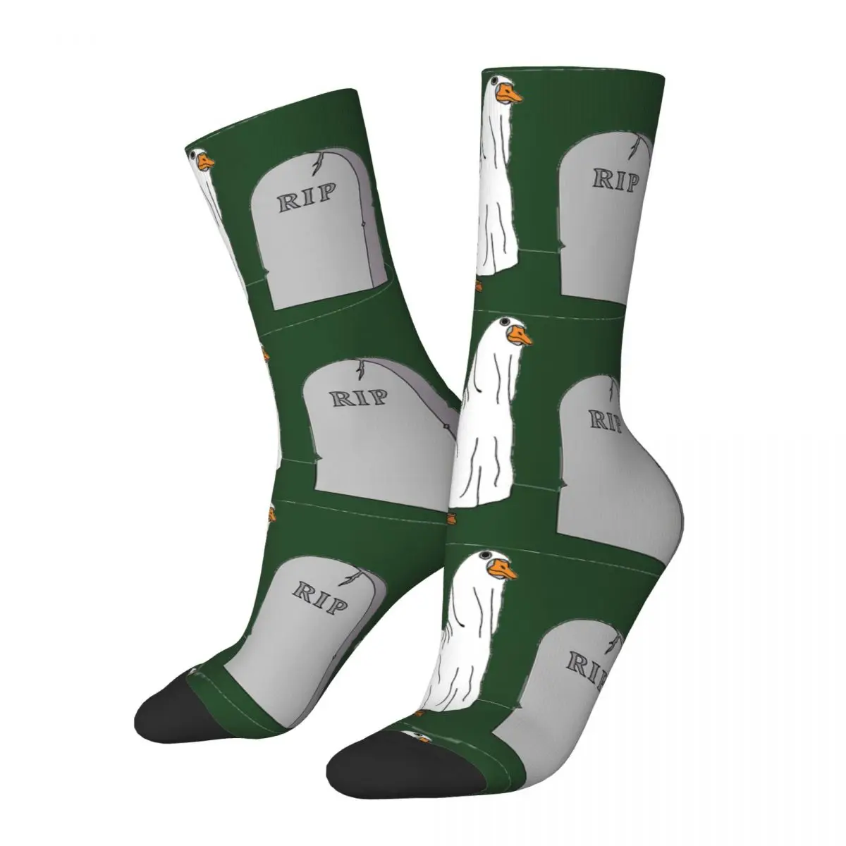 

Hip Hop Vintage Ghost Goose In A Graveyard Crazy Men's compression Socks Unisex Goose Harajuku Seamless Printed Funny Crew Sock