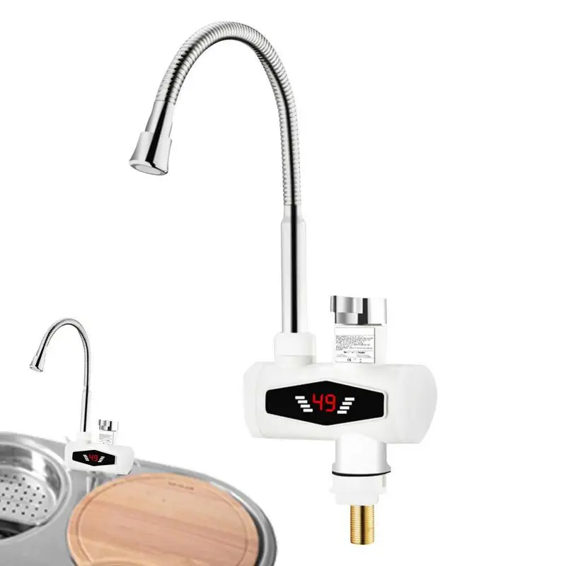 

Электрический смеситель для горячей воды 220 В, смеситель для кухонной раковины, электрический водонагреватель, смеситель с быстрым нагрево...