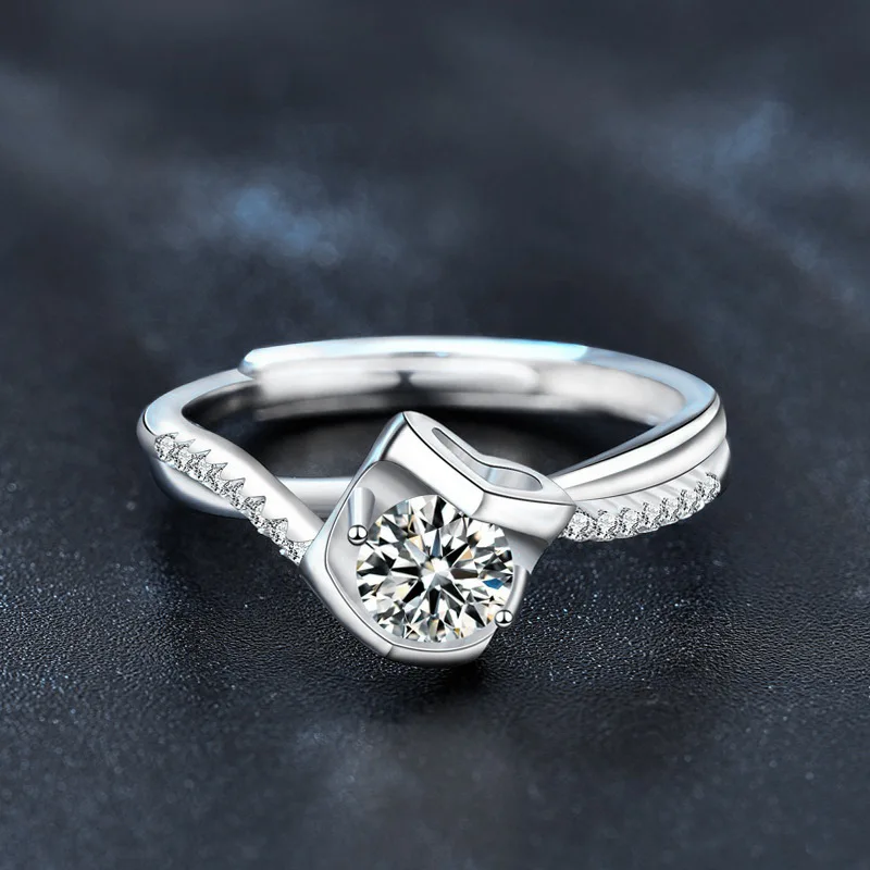 Кольцо Поцелуй ангела из 18-каратного золота для девочек с муассанитом кольцо