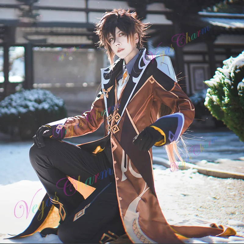 

Genshin Impact Zhong Li Cosplay Costume Zhongli Game Suit Uniform Halloween Party Outfit Xmas Carnival Costume Full Set
