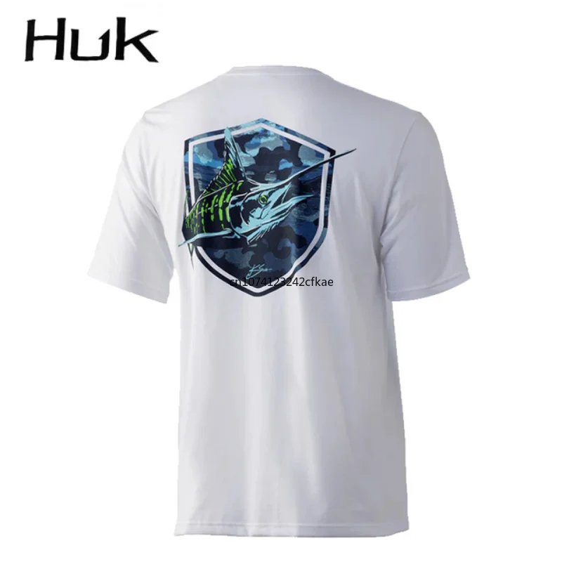 

HUK Fishing Clothing Men Fishing Shirts Summer Short Sleeve Deep Sea Sunscreen Breathable Clothes Anti-UV Ultrathin Fish Tops