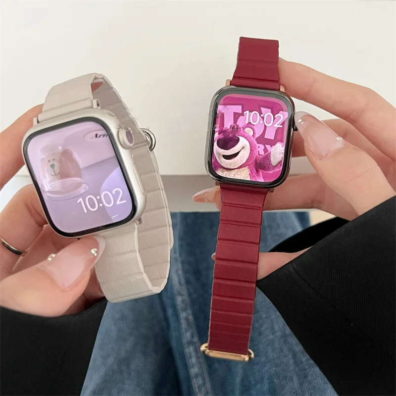 

New For iwatch Series 7 SE 6 5 4 41mm 45mm Fine Luxury Intelligent Watchband For Apple Watch Band 38/42mm 44/40mm Leather Strap