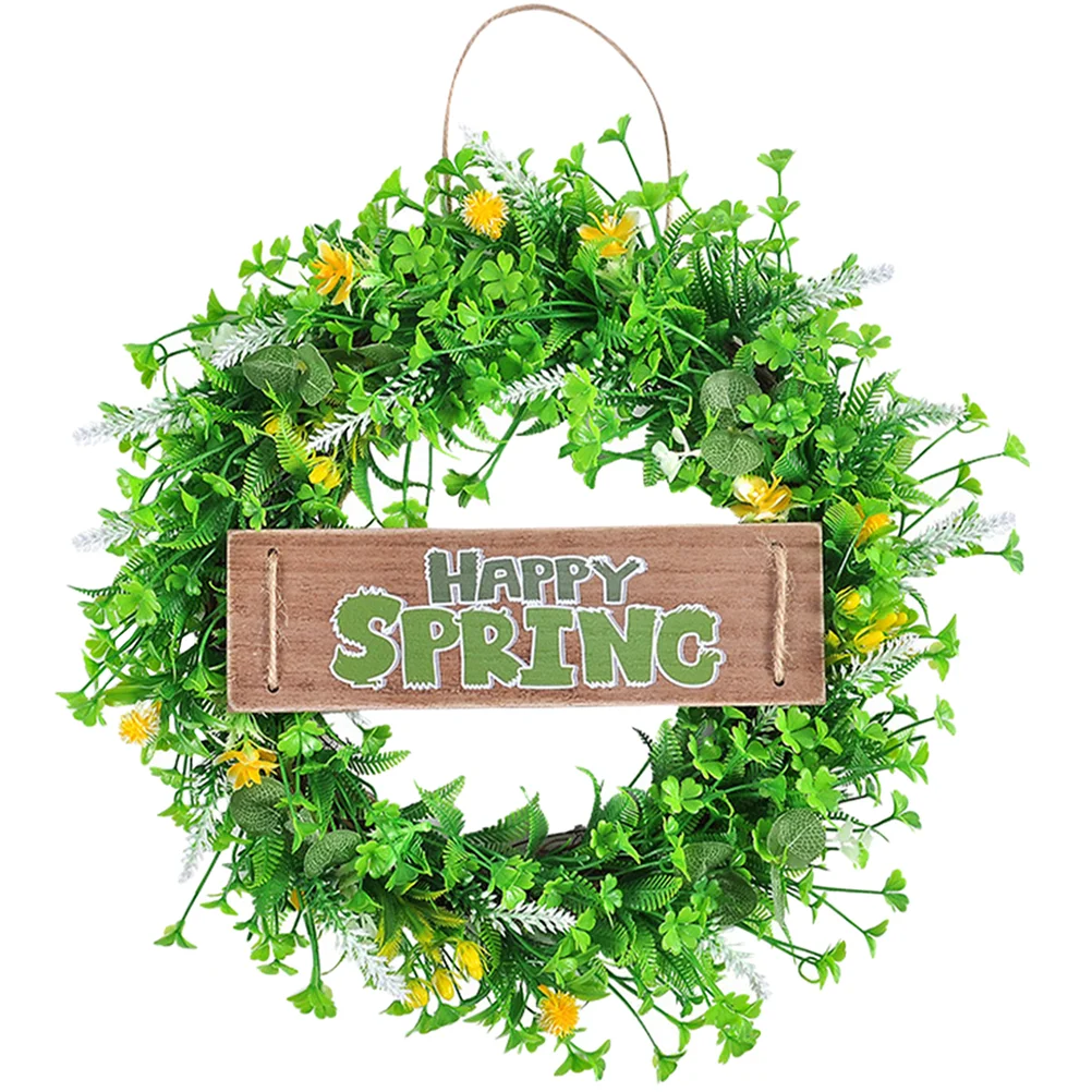 

Spring Decorations Festival Wreath Green Leaves Front Door Leaf Welcome Four