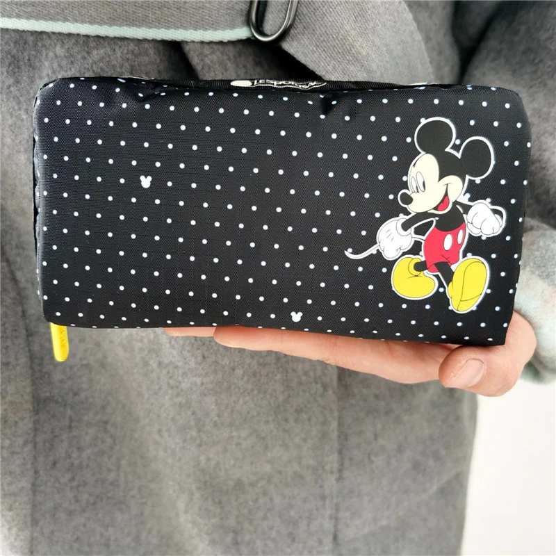 

Lesportsac Косметичка с Микки Маусом женская сумка Кошелек для монет черная 15 см мультяшная Аниме Сумка праздничный подарок на день рождения
