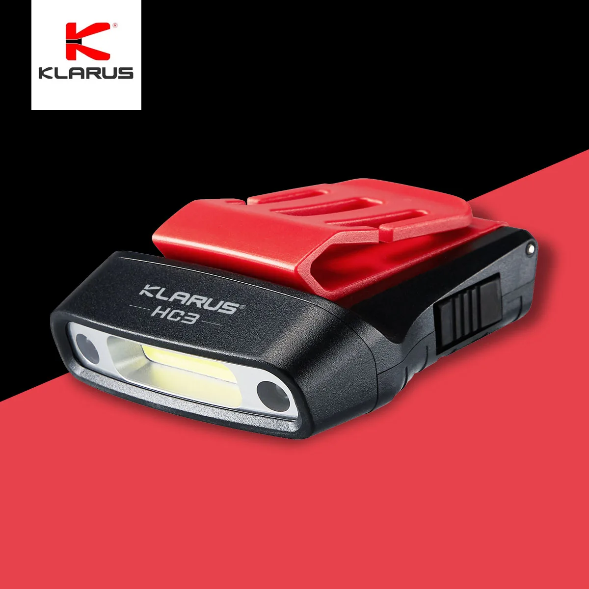 Klarus HC3 Rechargeable Motion Sensor Cap Visor Light 100 Lumens LED Clip on Hat Headlamp Flashlight with Red Light for Camping