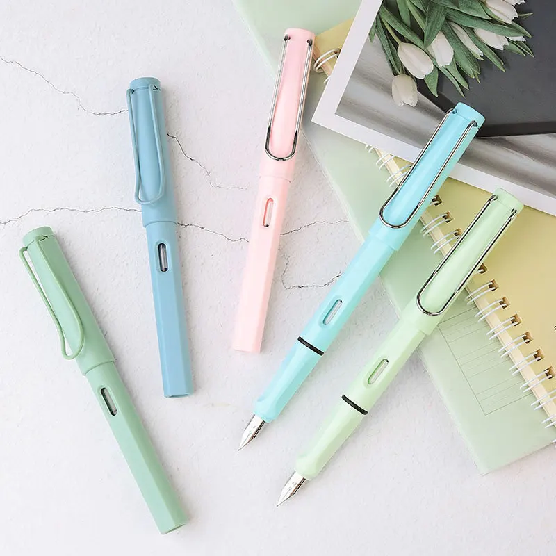 

1PCS 10PCS Refills Morandi Macaron Colorful Ink Fountain Pen 0.5mm Office Child Stationery School Supplies for Writting Pens