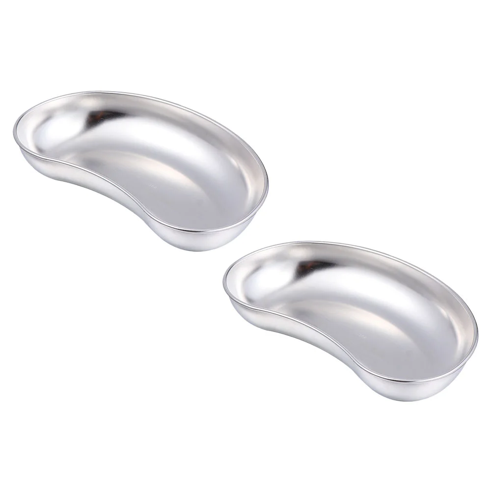 

2pcs Steel Instrument Tray Flat Instrument Tray Instrument Tray Kidney Basin Tray Stainless Steel Bowl