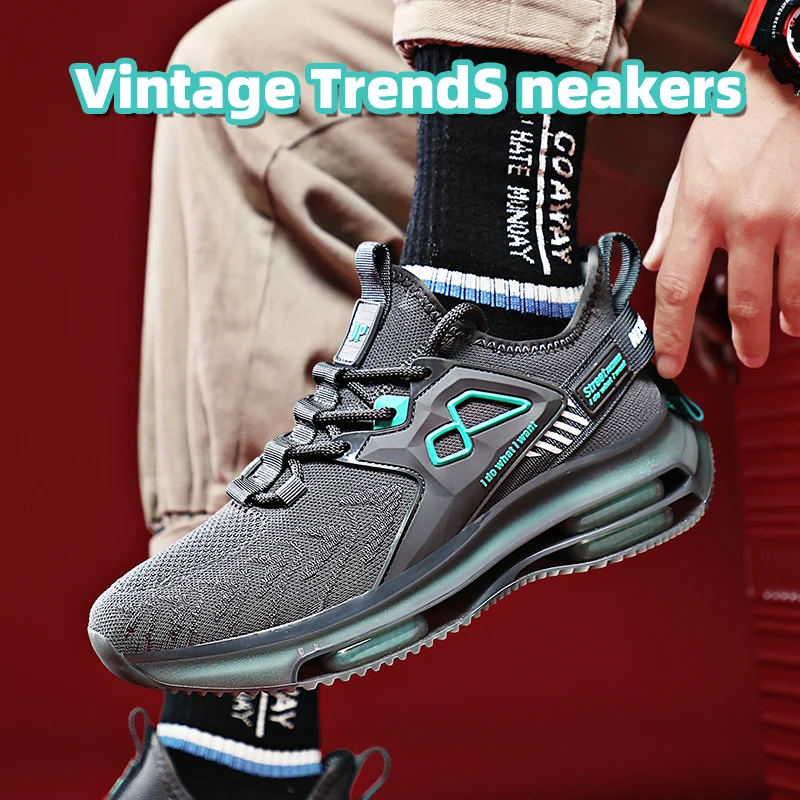 

Мужские кроссовки с воздушной подушкой, сетчатые дышащие кроссовки для бега, большие размеры, новинка 2023