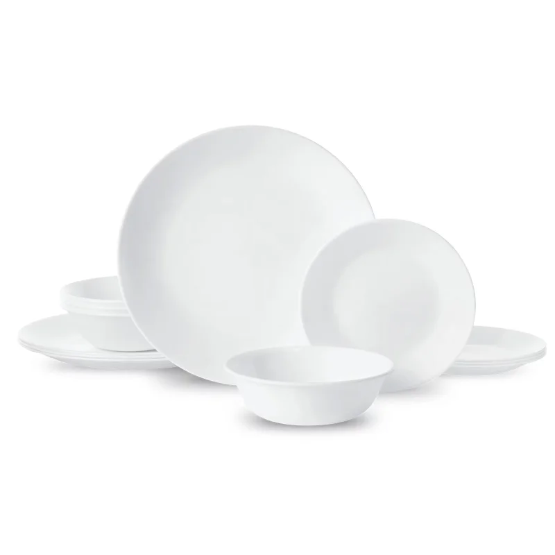 

Корель®Зимний морозно-белый, набор посуды из 12 предметов, блюда и тарелки, наборы сервировочных блюд, белые обеденные тарелки