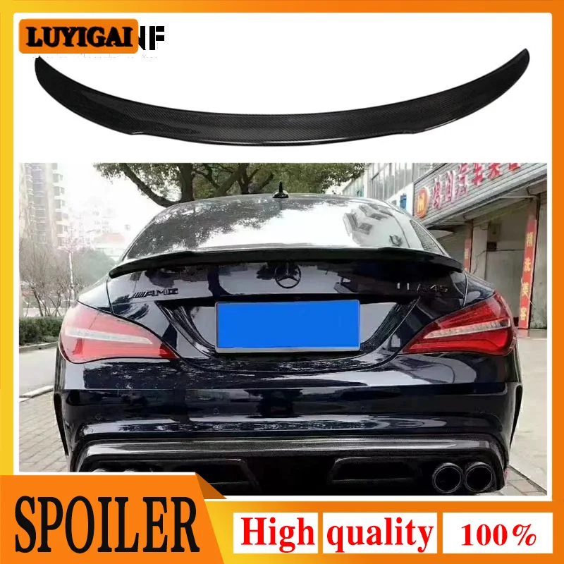 

For Mercedes CLA W117 AMG Carbon Spoiler FD Style CLA Class C117 Carbon Fiber Rear Spoiler with Red Line Rear Trunk Wing 2013-UP