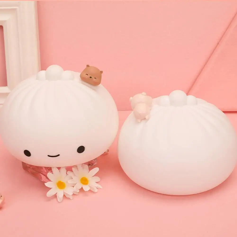 

Cute Buns Pat Lights Colorful Soft Night Light Bedroom Animation Christmas Adult Gifts Decoration Children Holiday Holiday O5t3