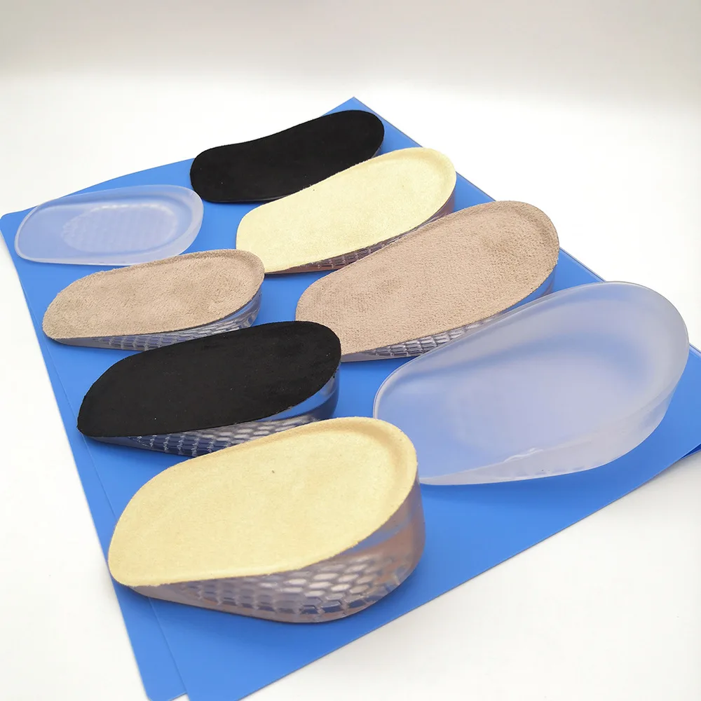 

3 Pairs Inner Increaseinsoles Silicone Thickened Sports Shock Absorption Half Size Heel Pad Invisible Raised Pu Heel Half Pad