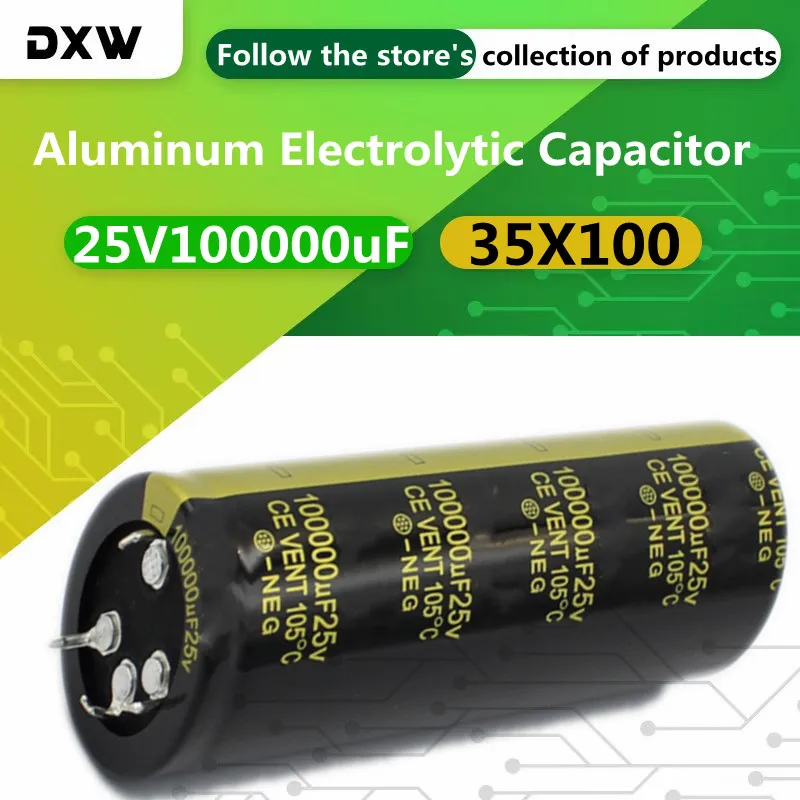 1 шт./партия, алюминиевый электролитический конденсатор большой емкости, 25 в, 100000 мкФ, 35 Х100, 4 контакта, мкФ