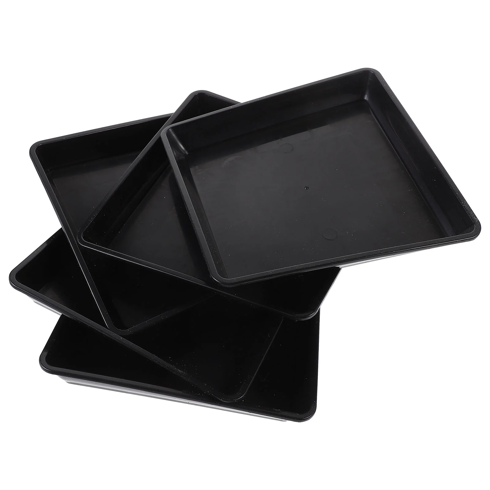 

5 Pcs Flowerpot Support Square Garden Ornament Outdoor Rug Water Tray Watering Plastic Raw Material Pallet Planter Black Pots