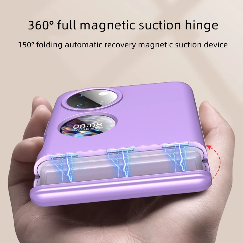 PC Magnetic Hinge Cover For Huawei P50 Pocket Phone Case Protective Film Ultra-thin funda for hw p50 pocket skin feel coque capa