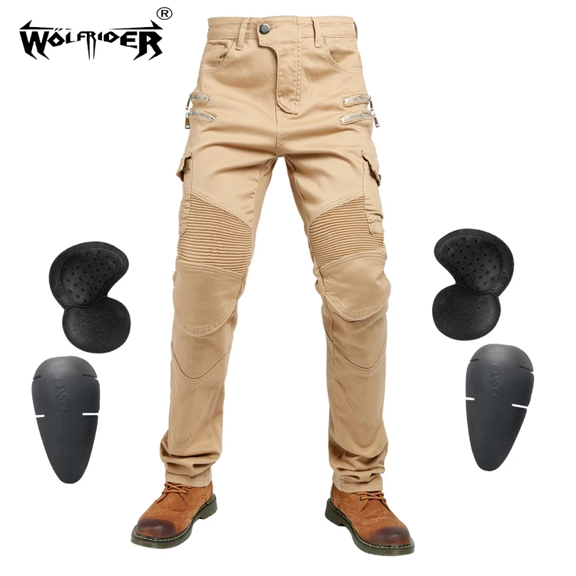 Motorcycle Leisure Motorcycle Men's Outdoor Summer Riding Jeans Jeans With Protect Gears WF-07