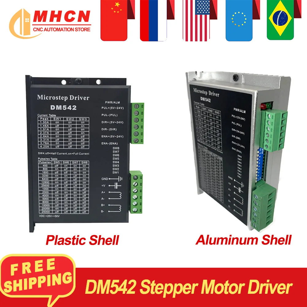 Драйвер микрошагового двигателя DM542 VDC 20-50 В 1 0-4 2 А подходит для 2-фазного Nema 17 Nema23