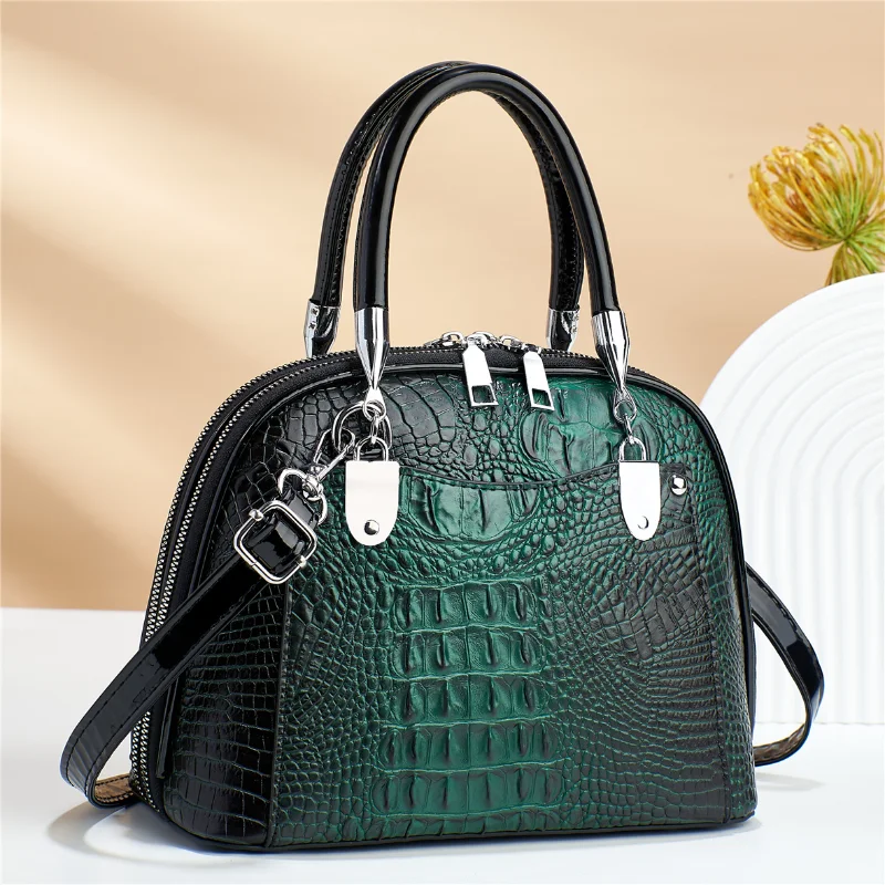 Crocodile Pattern PU Women's Handbag 2023 Retro Light Luxury Single Shoulder Crossbody Bags Fashion Commuter Satchel Versatile