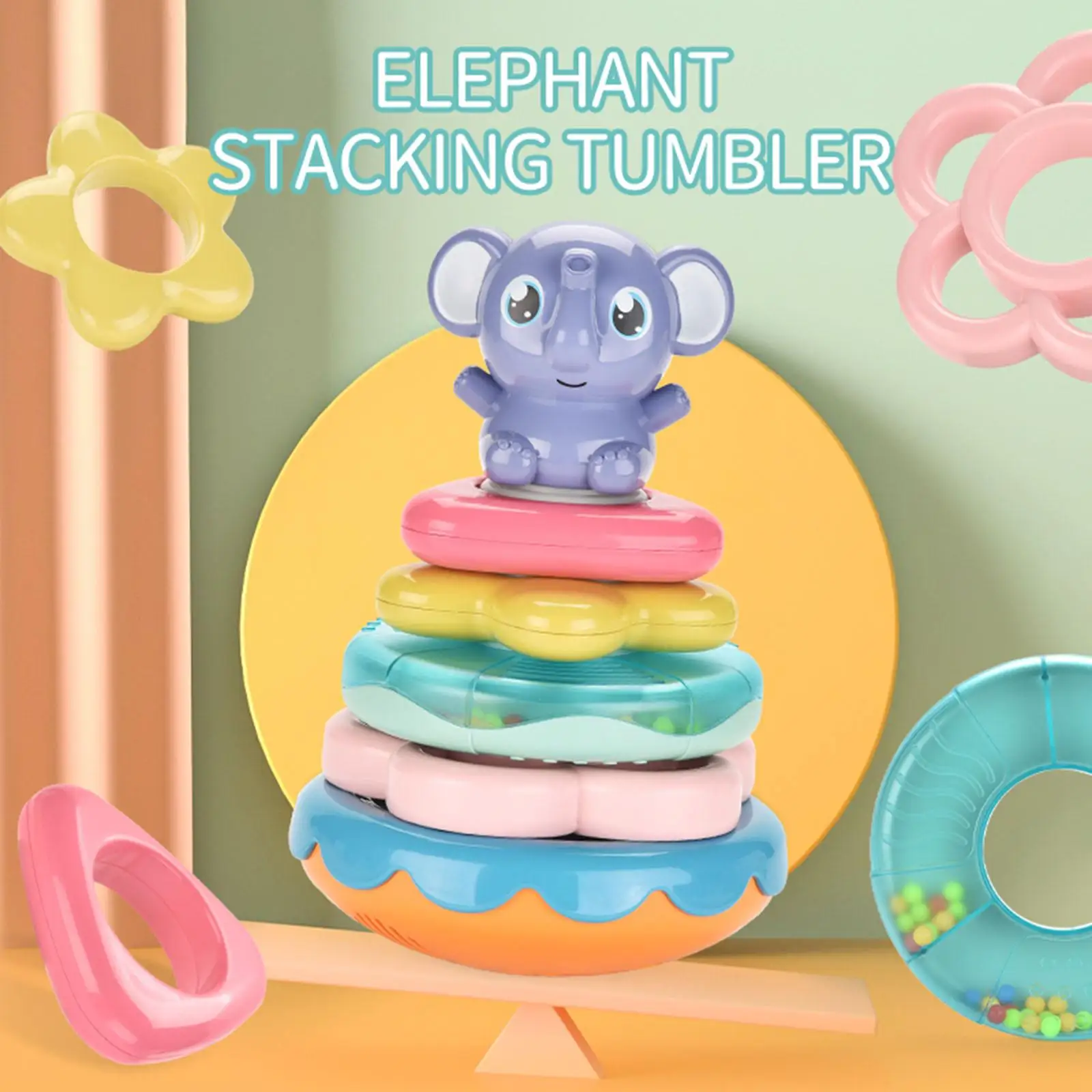 

Building Rings Elephant Stacker with Sounds and Songs Tumbler for Baby